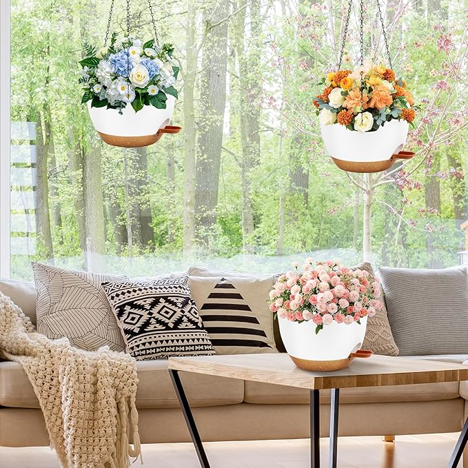 10 inch Hanging Planters for Indoor Plants, 3 Pack Self-Watering Hanging