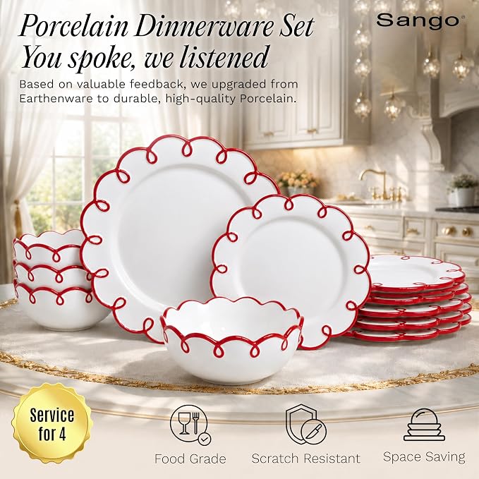 Sango 12-Piece Stoneware Dinnerware Set
