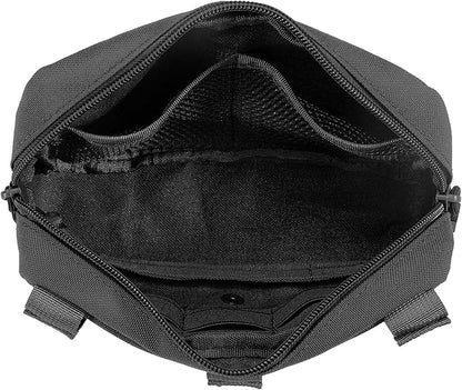 Tactical Molle Admin Pouch Utility Laser Cut EDC Tool Pouch Bag Horizontal Modular Pouches Include US Flag Patch and Keychain