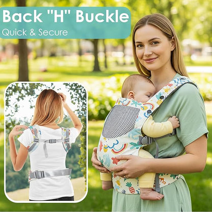 Newborn Baby Front Carrier Backpack, Toddler Baby Body Carrier, 7-66 Lbs Ergonomic Design, Lumbar Support, Lightweight