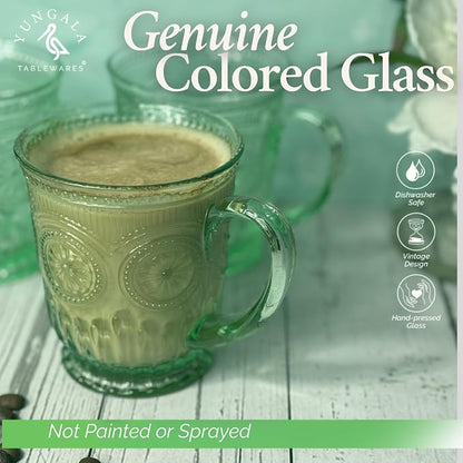 Green Glass Coffee Cups