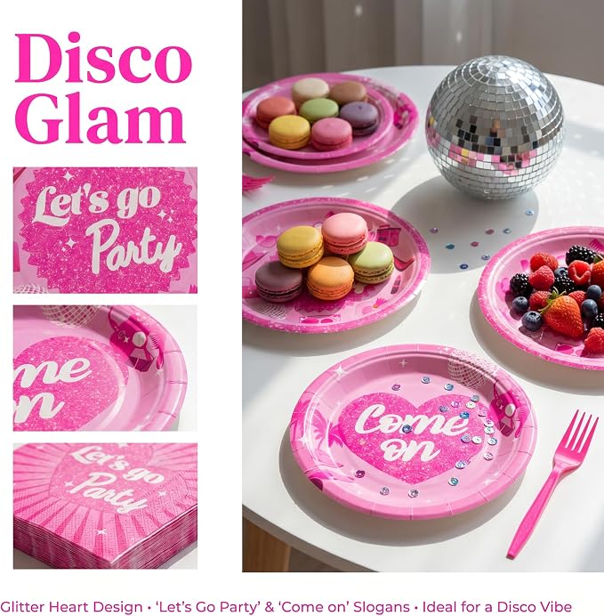 100 Pcs Disposable Let's Go Party Tableware Set