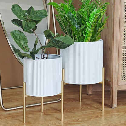 ARNIS Modern Planter Pots, Decorative Floor Planters, Metal Pots