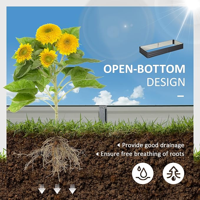 Outsunny Galvanized Raised Garden Bed,