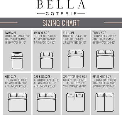 Bella Coterie Luxury Bamboo Viscose Twin Size Sheet Set | 100% Organically Grown | Ultra Soft | Cooling for Hot Sleepers | 18" Deep Pocket [Olive]