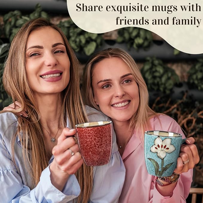 Maxdot 12oz Ceramic Coffee Mugs, Glazing Process Coffee Cup