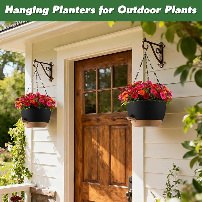 13-inch Oversized Hanging Planter Set of Two, Planters