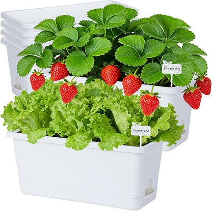 Window Box Planter 6 Packs, 13.8 Inches Rectangle Flower Pots