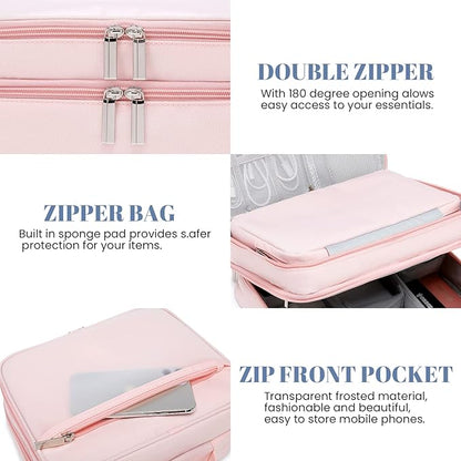 mygreen Electronic Bag Travel Cable Accessories Bag Waterproof Triple Layer Electronics Organizer Portable Storage Case for Cable, Cord, Charger, Phone, Adapter, Power Bank, Kindle, Hard Drives Gray