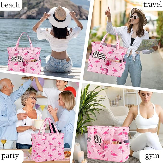 Waterproof Beach Tote Pool Bags for Women Ladies Extra Large Gym Tote Carry On Bag With Wet Compartment for Weekender Travel
