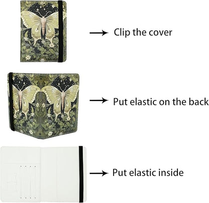 Luna Moth Passport Holder for Women and Men PU Leather Passport Cover for Travel