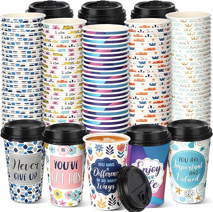 50 Pack 16 oz Disposable Coffee Cups