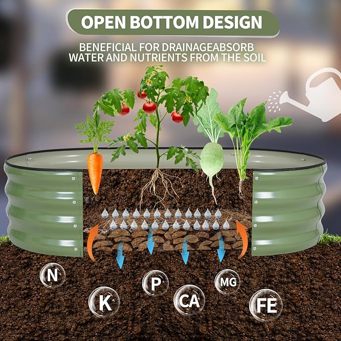 Galvanized Raised Garden Bed Outdoor- 2 Pcs Raised Beds
