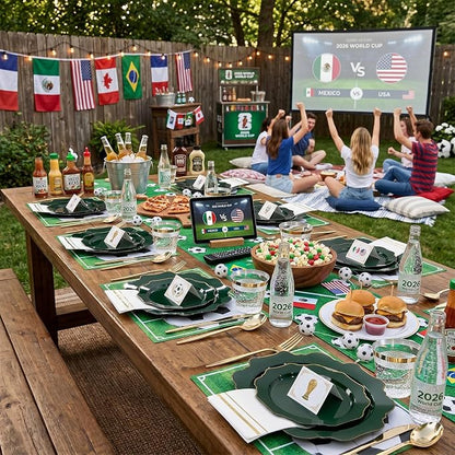 175Pcs Green Plastic Plates