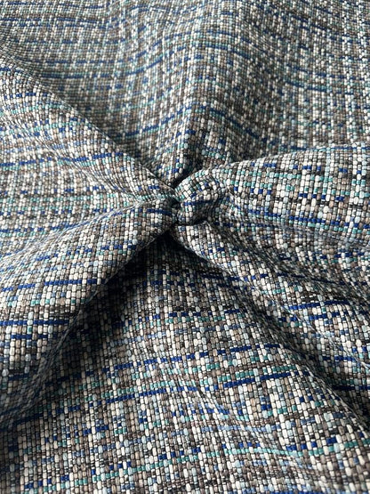 OctoRose 3 Side Zipper Upholstery Thick Linen Tweed Blue/Grey, Twin Size Futon Cover Sofa DayBed Mattress Slipcover (Linen-Blue/Grey, Twin Size)