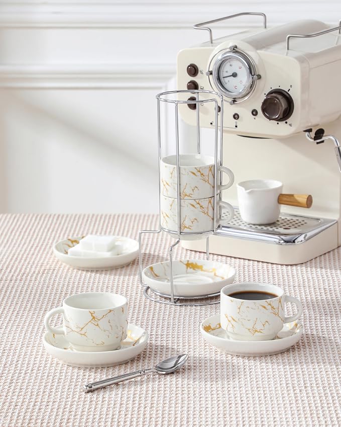 MALACASA 4 OZ Porcelain Espresso Cups