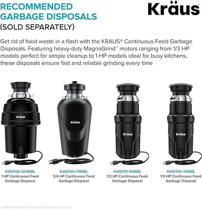 KRAUS Kore 27-Inch Undermount Workstation 16 Gauge Single Bowl Stainless Steel Kitchen Sink with Accessories, KWU110-27