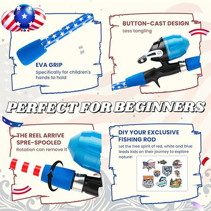 Kids Fishing Pole, Portable Telescopic Kids Fishing Poles for Boys and Girls, Fishing Rod and Reel Combo Kit with Tackle Box, and Fishing Net, Best Fishing Pole for Toddler Youth