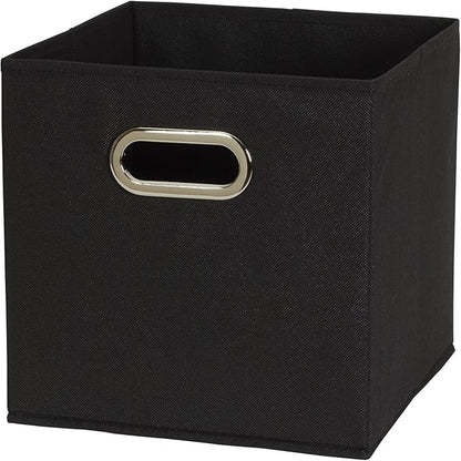 Household Essentials 80-1 Foldable Fabric Storage Bins | Set of 6 Cubby Cubes With Handles | Black