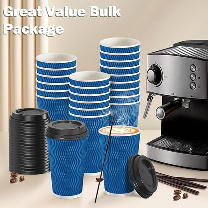 SIUQ 90 Pack 16 oz Disposable Coffee Cups