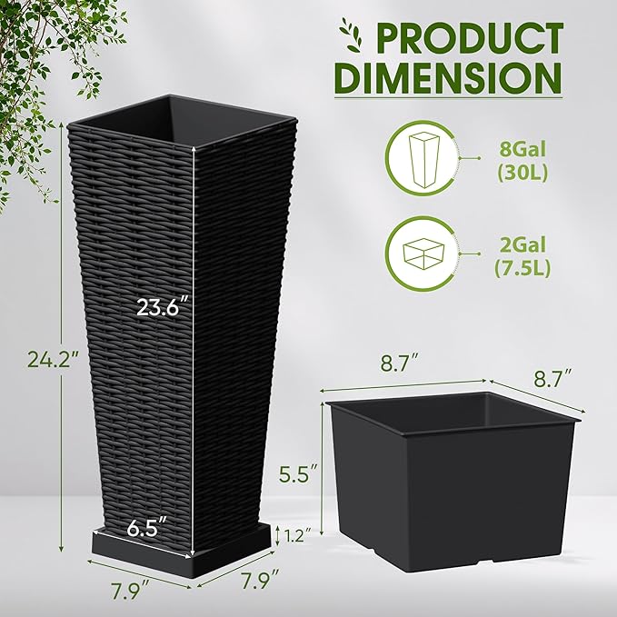 Devoko Resin Tall Planters