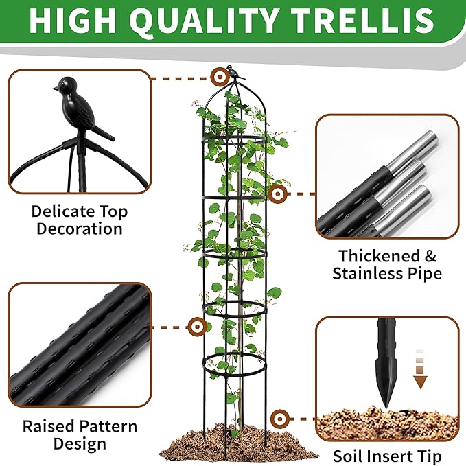2-Pack 6.7FT Garden Obelisk Trellis