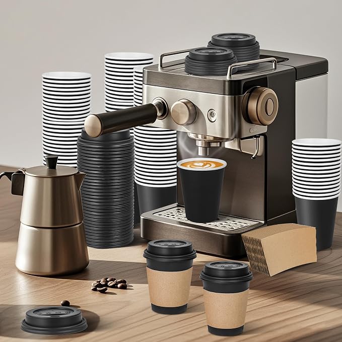 Ginkgo 100 Pack 8 oz Disposable Coffee Cups