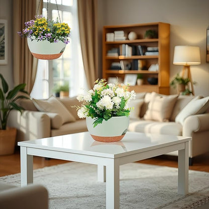 2 Pack 12 Inch Self Watering Hanging Planters