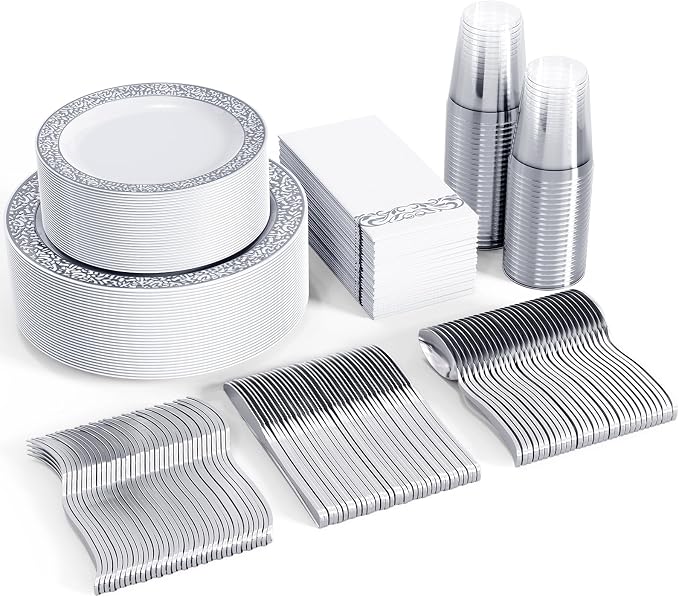 FOCUSLINE 350 Ct Silver Dinnerware Set