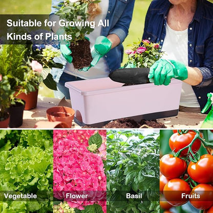 Window Box Planter 8 Pcs, 17 Inches Rectangle Flower Pots