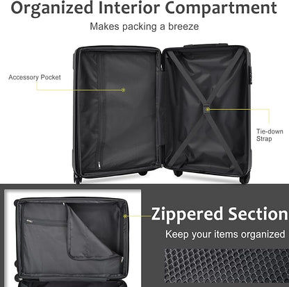 Merax 20 Inch Carry On Luggage Airline Approved, Hardshell ABS Suitcase with Spinner Wheels, TSA Lock, Lightweight Travel Luggage for Business Trips & Weekend Getaways