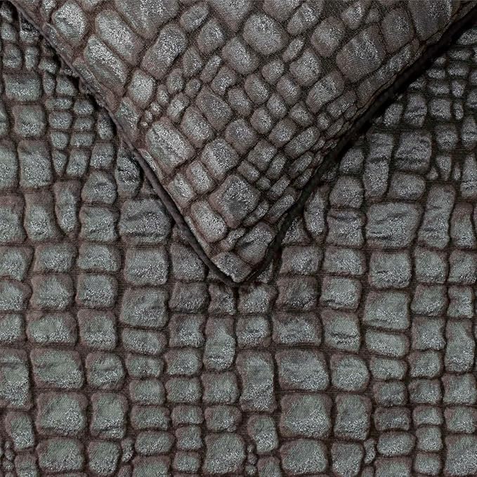The HomeCentric King/Queen/Twin Blue & Grey Designer Queen 74"x18" Bed Runner with 2 Pillow Cover, Animal Mystery Bed Scarf on Silk Fabric - Animal Mystery