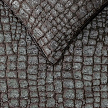 The HomeCentric King/Queen/Twin Blue & Grey Designer Queen 74"x18" Bed Runner with 2 Pillow Cover, Animal Mystery Bed Scarf on Silk Fabric - Animal Mystery