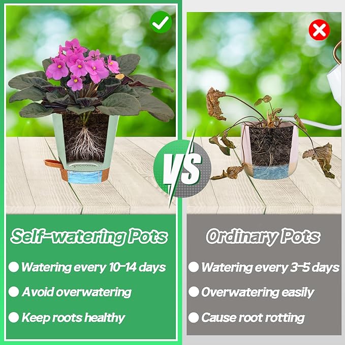 5in Self Watering Pots for Indoor Plants