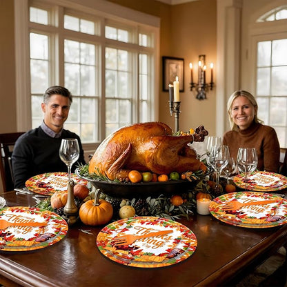 96 Pieces Happy Thanksgiving Tableware Set Party Supplies