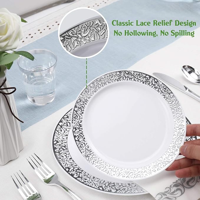 FOCUSLINE 350 Ct Silver Dinnerware Set