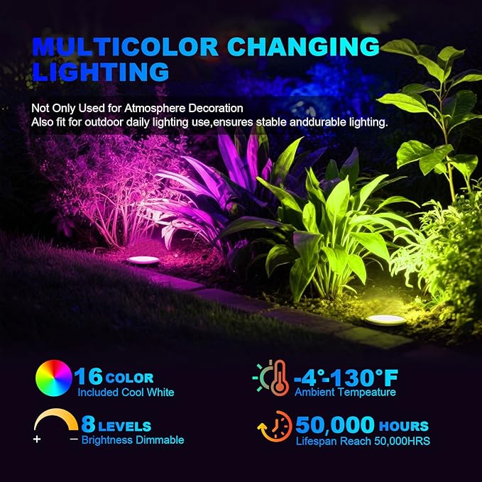 4 Pack 3w 12v Low Voltage In-ground Lights LED Landscape Light Waterproof IP67