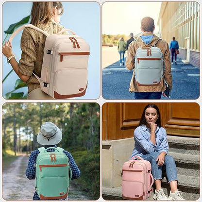 50L Travel Backpack with USB Charging Port, Water-Resistant Carry On Backpack for Men Women, Business Laptop Backpack for Trips & Commutes, Fits 18 Inch Laptop
