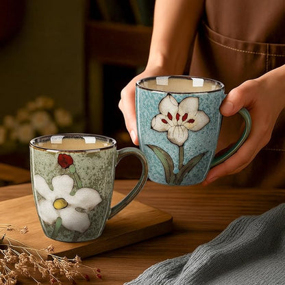 Maxdot 12oz Ceramic Coffee Mugs, Glazing Process Coffee Cup