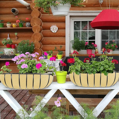 3PCS 30 Inch Planter Basket Liners Fabric Window Box Liners Felt Trough Planter