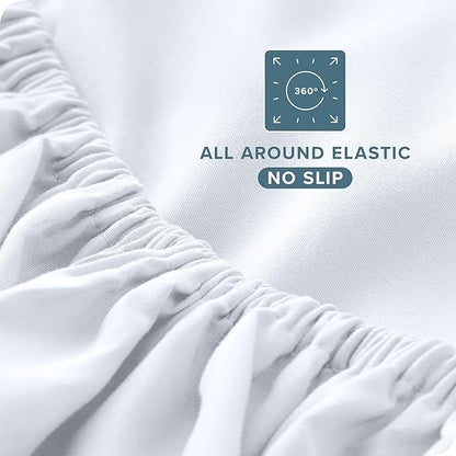 Bare Home Full Sheet Set - Luxury 1800 Ultra-Soft Microfiber Full Bed Sheets - Double Brushed - Deep Pockets - Easy Fit - 4 Piece Set - Bedding Sheets & Pillowcases (Full, White)