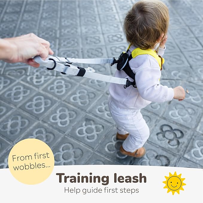 Trunki Toddler Leash - Fuss Free Toddler Walking Reins & Kids Safety Harness | Baby Leash for Kids – Leeroy Lion (Yellow)