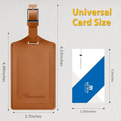 8 Pack Leather Luggage Travel Bag Tags by Travelambo