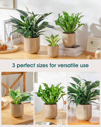 vancasso Ceramic Plant Pots, 4+5+6 inches, Planters