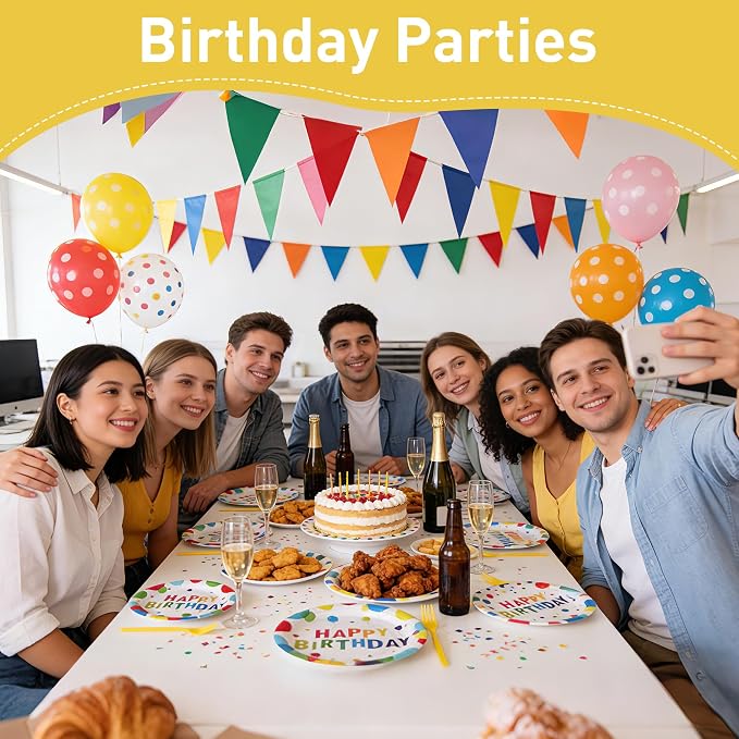 100 Pcs Disposable Birthday Party Tableware Set