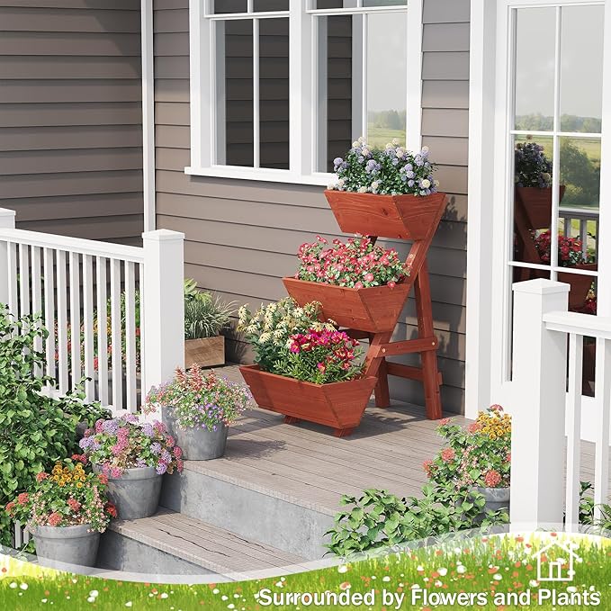 Raised Garden Bed, 3 Tier Small Vertical Garden Planter