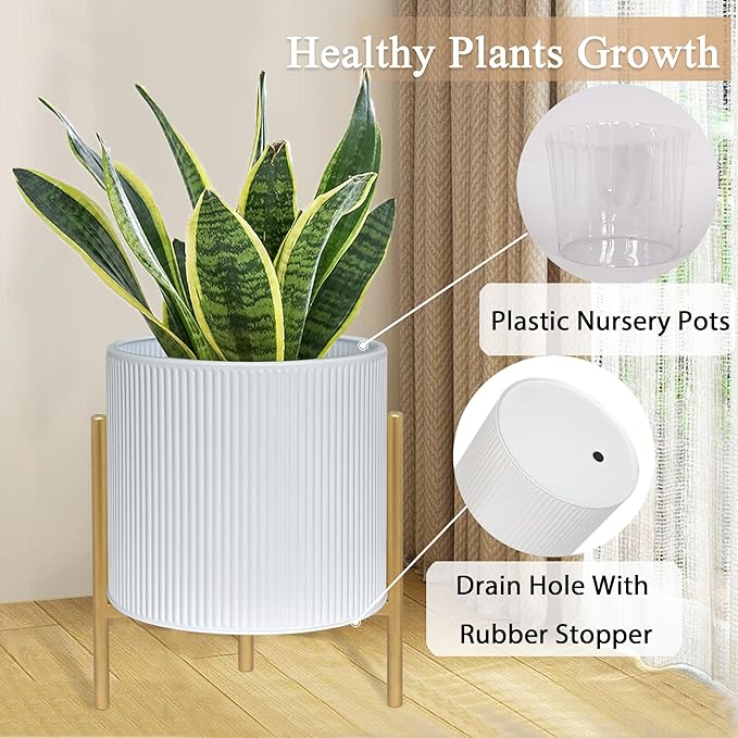 ARNIS Modern Planter Pots, Decorative Floor Planters, Metal Pots