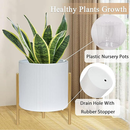 ARNIS Modern Planter Pots, Decorative Floor Planters, Metal Pots