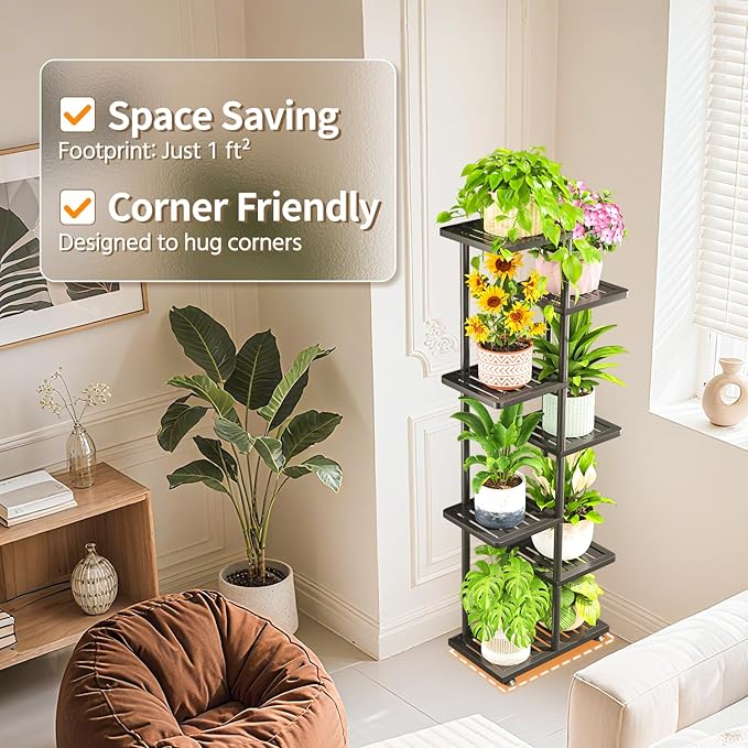 LASZOLA 6 Tier Plant Stand Indoors Outdoors
