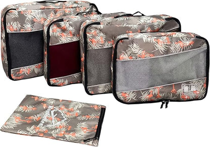 5 Set Packing Cubes for Travel Large Suitcase Luggage Organizer Bags Travel Accessories Vacation 4 Cubes 1 Laundry Pouch Bag